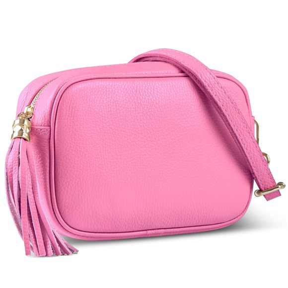 Italian Genuine Leather Crossbody Bag With Zier, Strap & Tassel :O - Picture 1 of 8